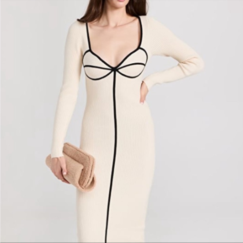 Mara Hoffman Cream and Black Dress